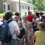 Students from New Garden Friends School after meeting.